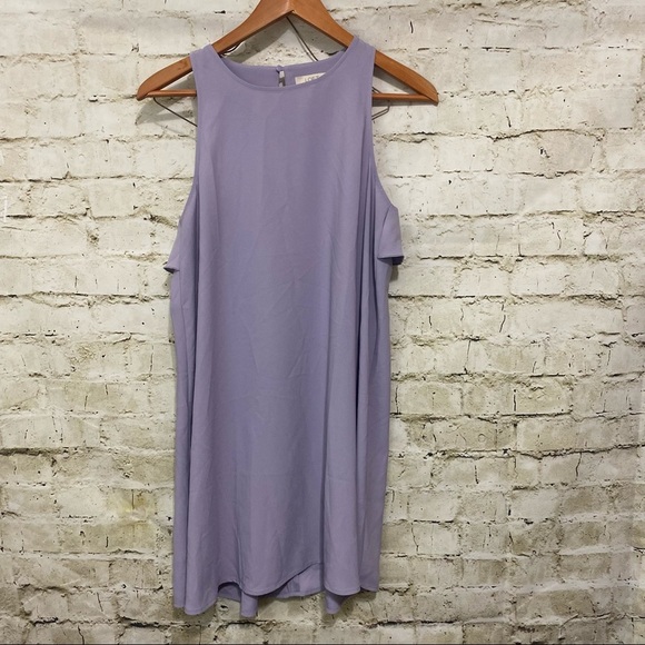 LOFT Purple Sleeveless Ruffle Shift Dress - Picture 1 of 4